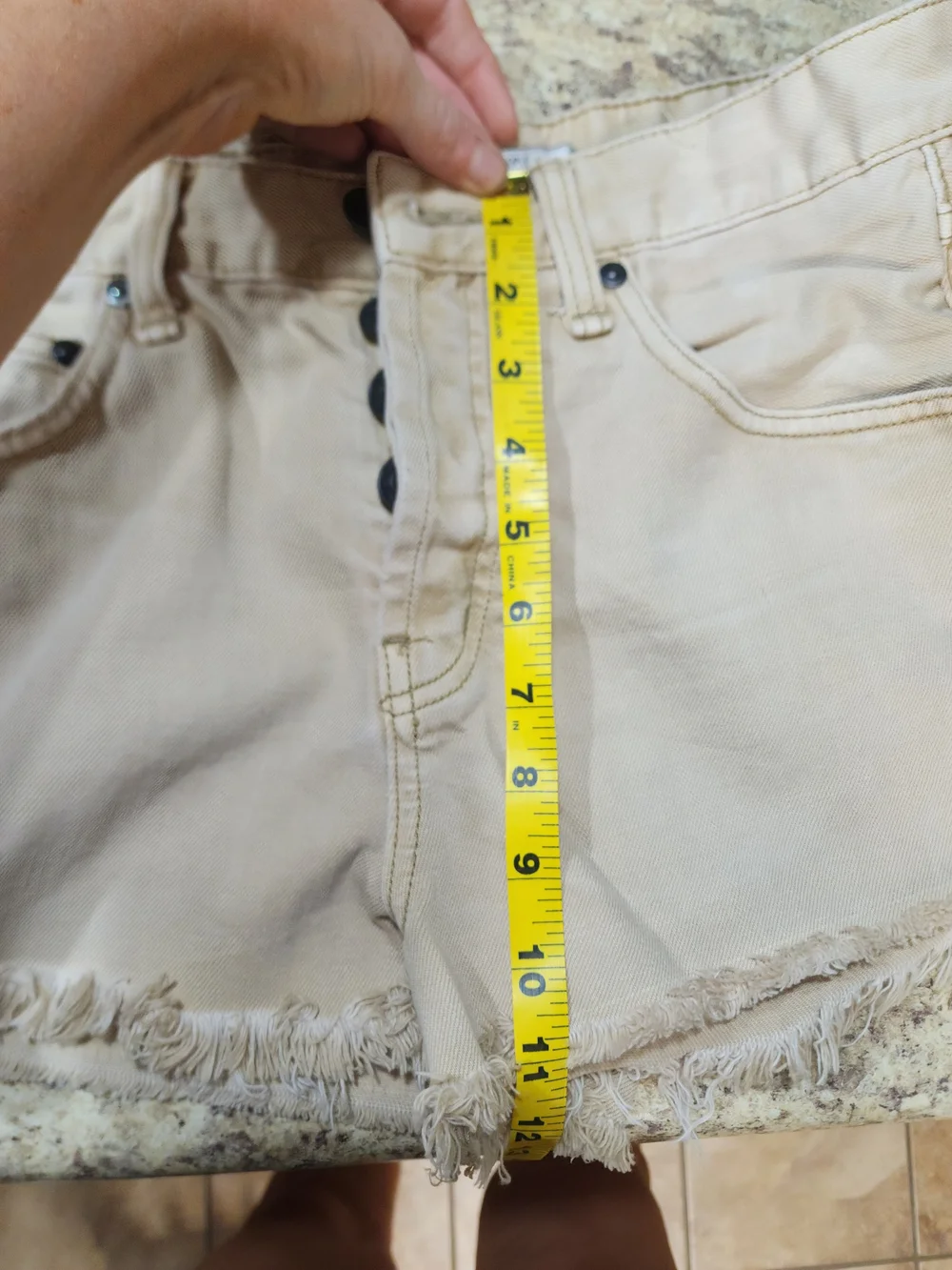 Free People Tan Denim Jean Shorts W28